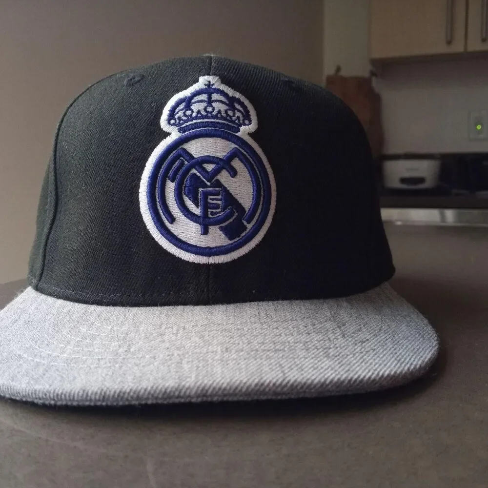Real Madrid Black and Grey Snapback Cap Hat
